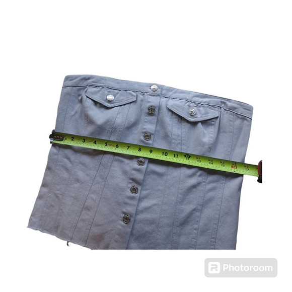 Zara Jean Shimmer Sparkle Tube Top Rouched back with button details - Picture 4 of 11